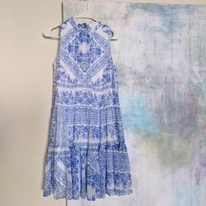 Calvin Klein - dainty blue and white dress - size4